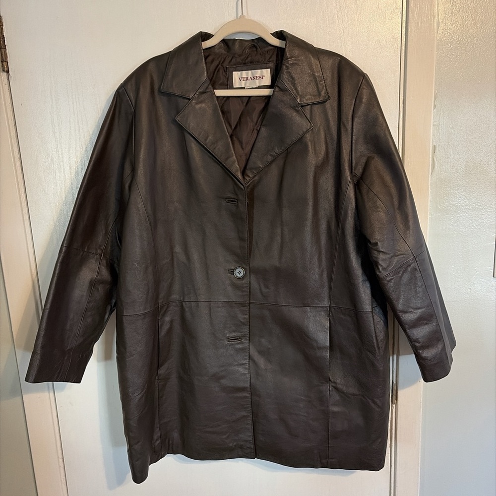 Brown Leather Blazer